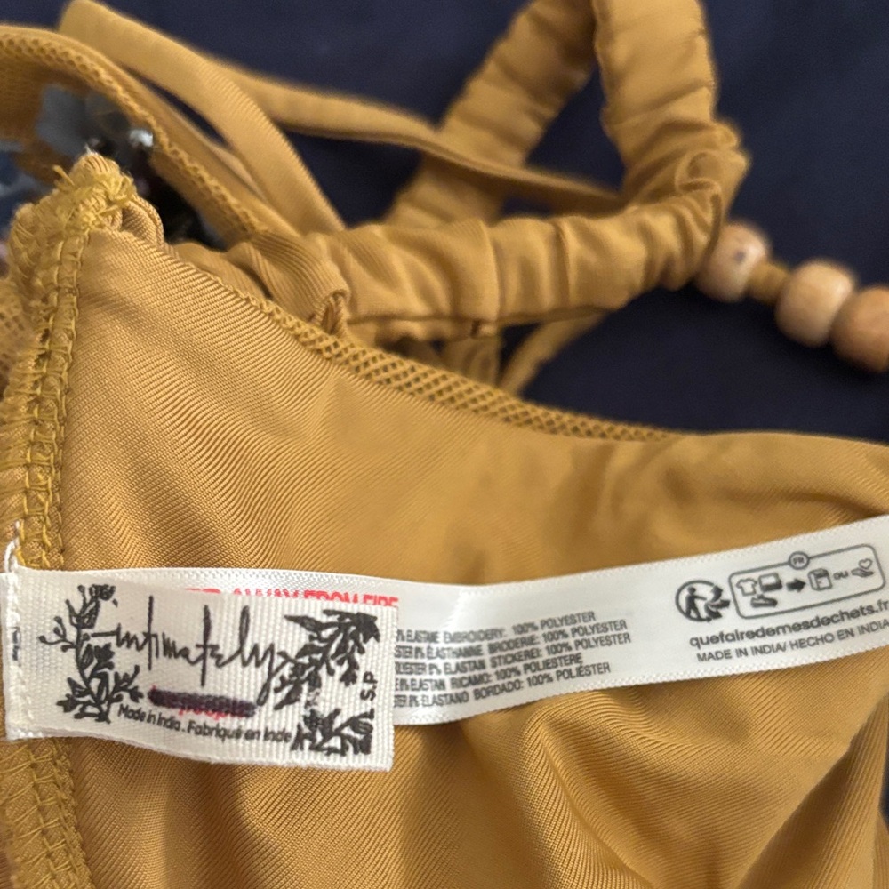 Embroidered Mustard Floral Bralette - Picture 2 of 4
